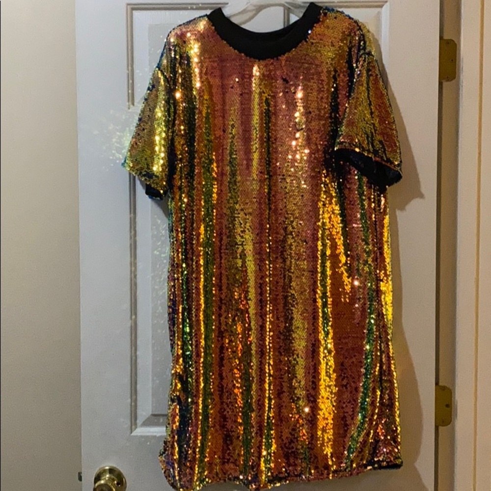 Sequin T Shirt Dress